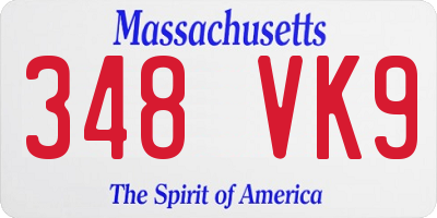 MA license plate 348VK9