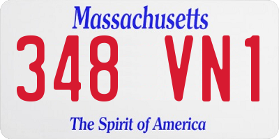 MA license plate 348VN1