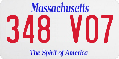 MA license plate 348VO7