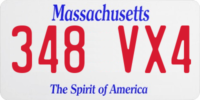 MA license plate 348VX4