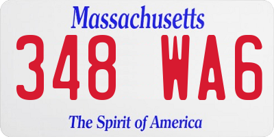 MA license plate 348WA6
