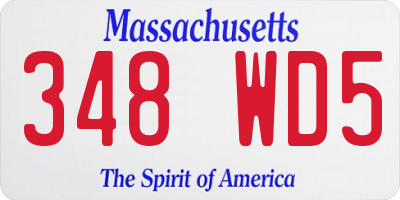 MA license plate 348WD5