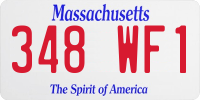 MA license plate 348WF1