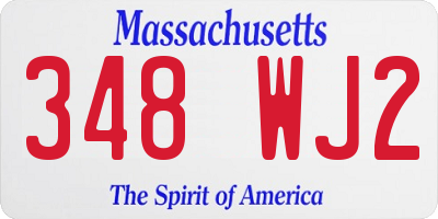 MA license plate 348WJ2