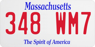 MA license plate 348WM7