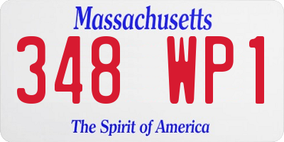 MA license plate 348WP1