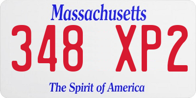 MA license plate 348XP2