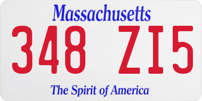 MA license plate 348ZI5
