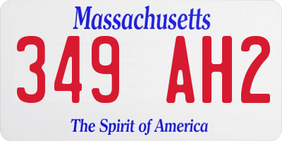 MA license plate 349AH2