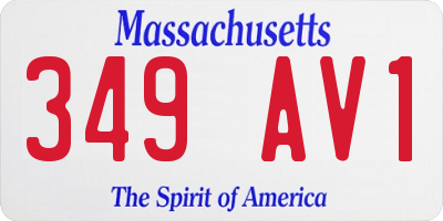 MA license plate 349AV1