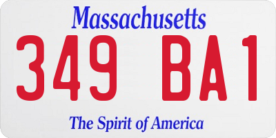 MA license plate 349BA1