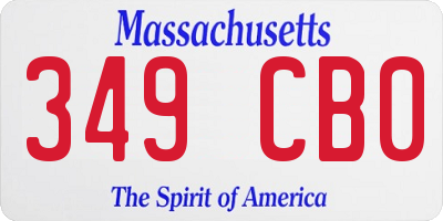 MA license plate 349CB0