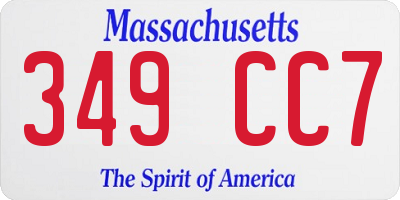 MA license plate 349CC7