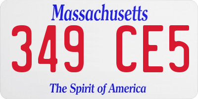 MA license plate 349CE5