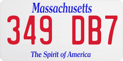MA license plate 349DB7