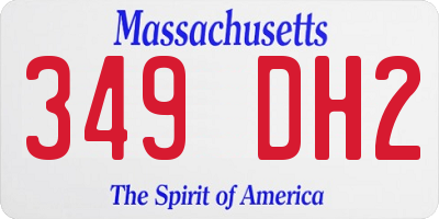 MA license plate 349DH2
