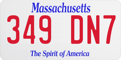 MA license plate 349DN7