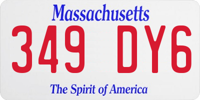 MA license plate 349DY6