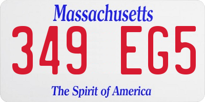 MA license plate 349EG5