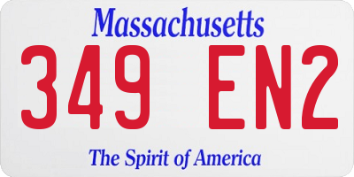 MA license plate 349EN2