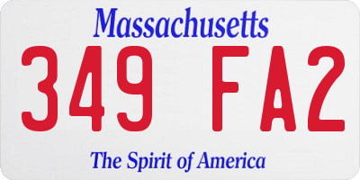 MA license plate 349FA2