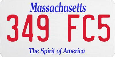 MA license plate 349FC5