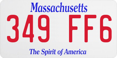 MA license plate 349FF6