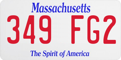 MA license plate 349FG2