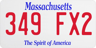 MA license plate 349FX2