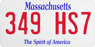MA license plate 349HS7