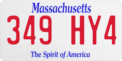 MA license plate 349HY4