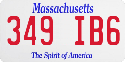 MA license plate 349IB6