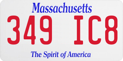 MA license plate 349IC8