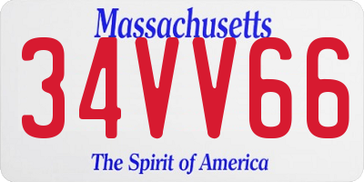 MA license plate 34VV66