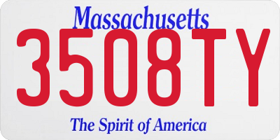 MA license plate 3508TY