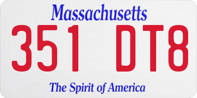 MA license plate 351DT8