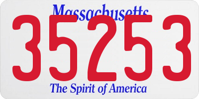 MA license plate 35253