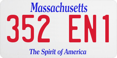 MA license plate 352EN1