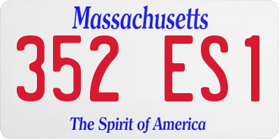 MA license plate 352ES1