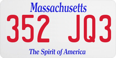 MA license plate 352JQ3