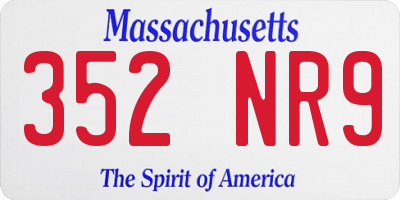 MA license plate 352NR9