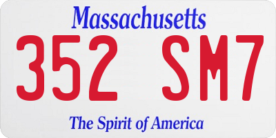 MA license plate 352SM7