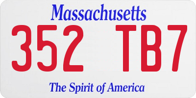 MA license plate 352TB7