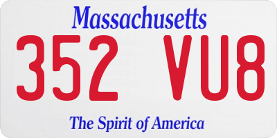 MA license plate 352VU8