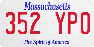 MA license plate 352YP0