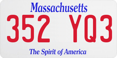 MA license plate 352YQ3