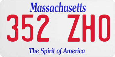 MA license plate 352ZH0
