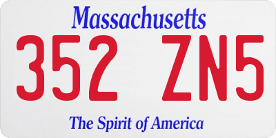 MA license plate 352ZN5