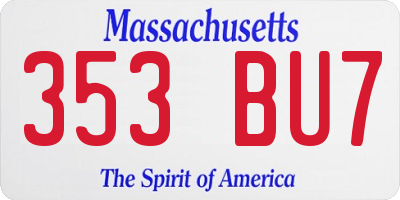 MA license plate 353BU7