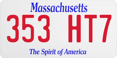 MA license plate 353HT7